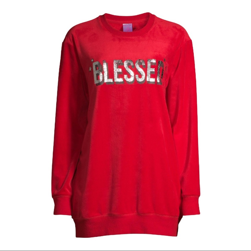 No Boundaries Velour Blessed Sweatshirt